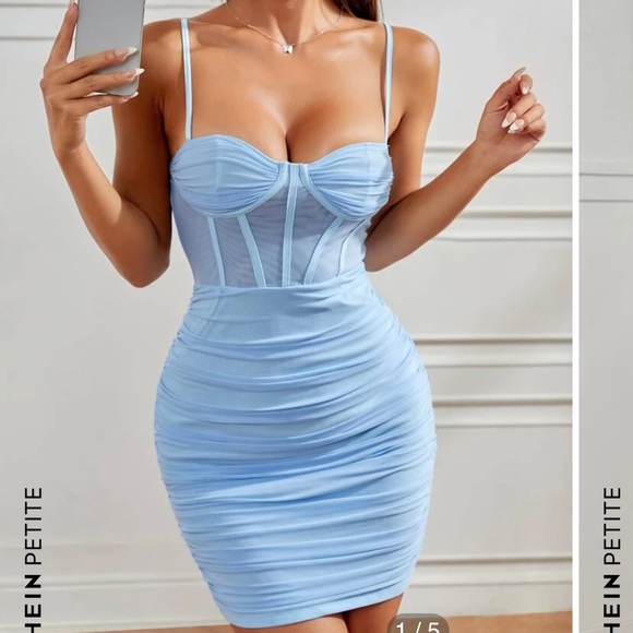 Blue ruched dress - Picture 1 of 1